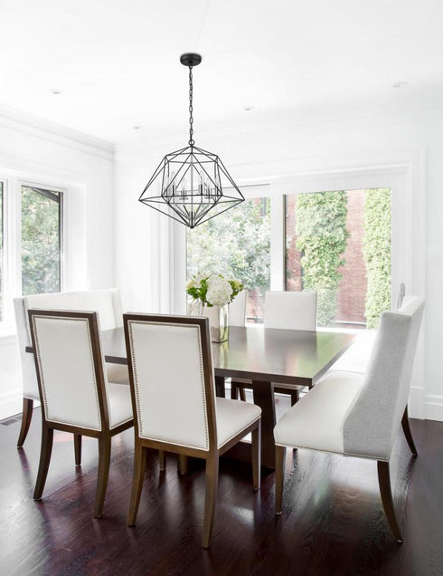 Z-Lite Geo 6 Light Chandelier in Matte Black + Chrome Finish Model: 918-22MB-CH