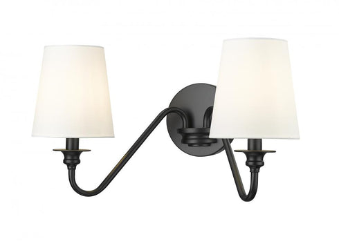 Z-Lite Gianna 2 Light Wall Sconce in Matte Black Finish Model: 7509-2S-MB