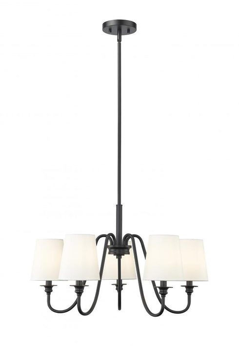Z-Lite Gianna 5 Light Chandelier in Matte Black Finish Model: 7509-5-26MB