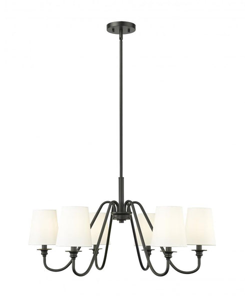 Z-Lite Gianna 6 Light Chandelier in Matte Black Finish Model: 7509-6-32MB