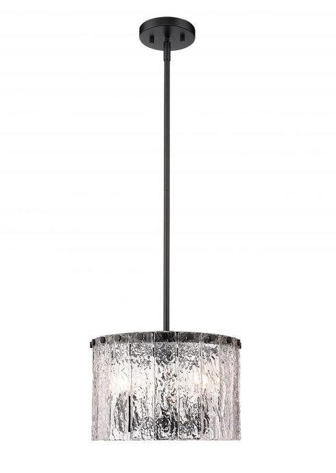Z-Lite Glacier 3 Light Pendant in Matte Black Finish Model: 1943P12-MB