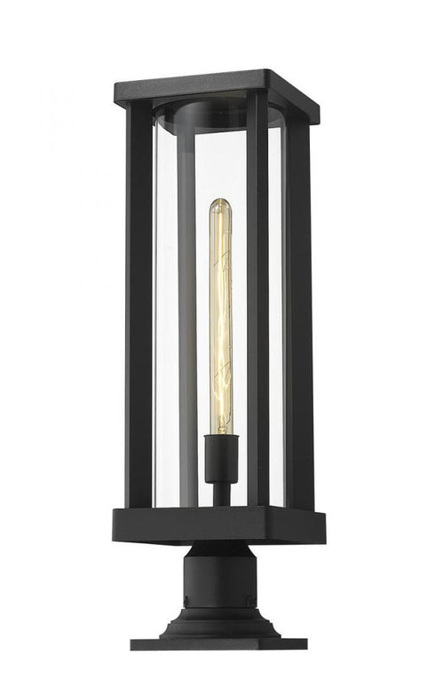 Z-Lite Glenwood 1 Light Outdoor Pier Mounted Fixture in Black Finish Model: 586PHBR-533PM-BK