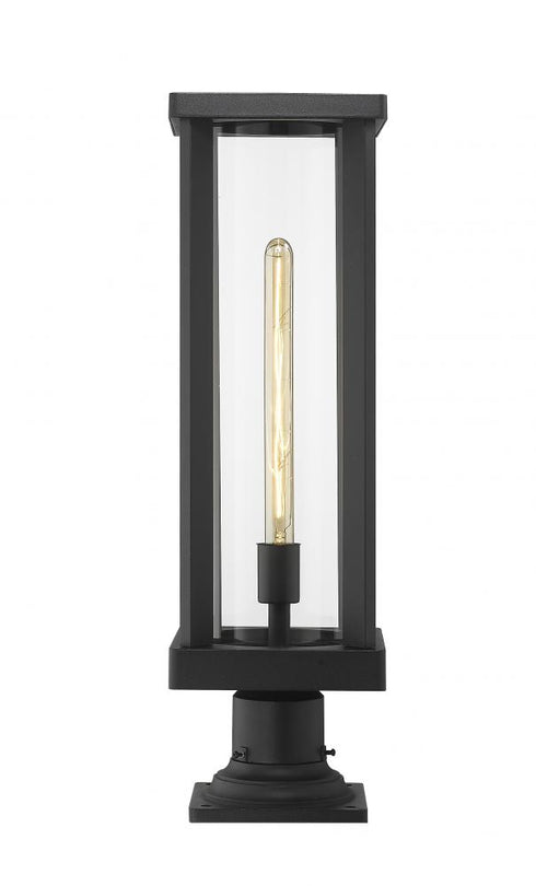Z-Lite Glenwood 1 Light Outdoor Pier Mounted Fixture in Black Finish Model: 586PHBR-533PM-BK