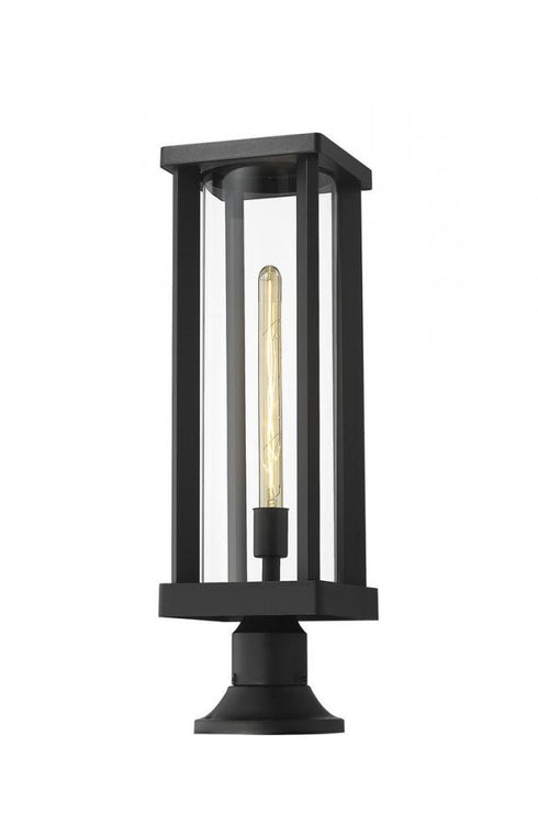 Z-Lite Glenwood 1 Light Outdoor Pier Mounted Fixture in Black Finish Model: 586PHBR-553PM-BK