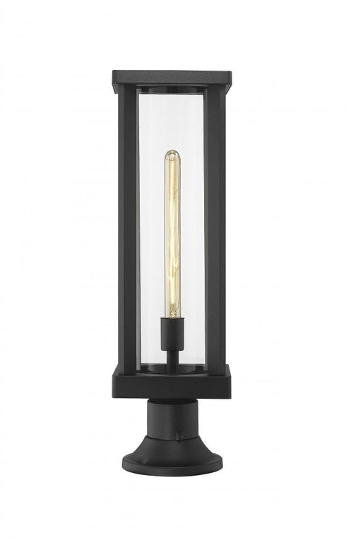 Z-Lite Glenwood 1 Light Outdoor Pier Mounted Fixture in Black Finish Model: 586PHBR-553PM-BK