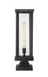 Z-Lite Glenwood 1 Light Outdoor Pier Mounted Fixture in Black Finish Model: 586PHBS-SQPM-BK