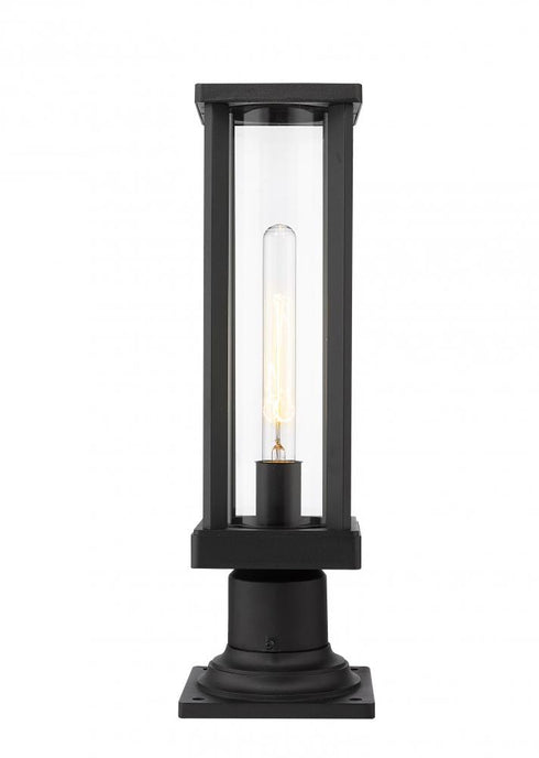 Z-Lite Glenwood 1 Light Outdoor Pier Mounted Fixture in Black Finish Model: 586PHMR-533PM-BK
