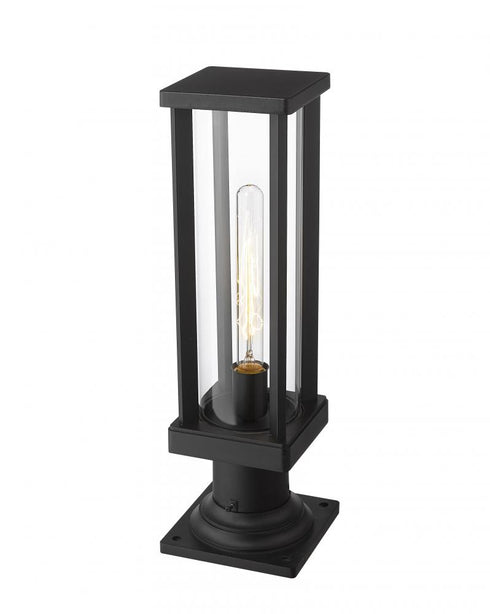 Z-Lite Glenwood 1 Light Outdoor Pier Mounted Fixture in Black Finish Model: 586PHMR-533PM-BK