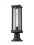 Z-Lite Glenwood 1 Light Outdoor Pier Mounted Fixture in Black Finish Model: 586PHMR-553PM-BK