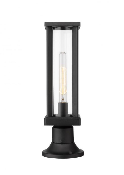 Z-Lite Glenwood 1 Light Outdoor Pier Mounted Fixture in Black Finish Model: 586PHMR-553PM-BK