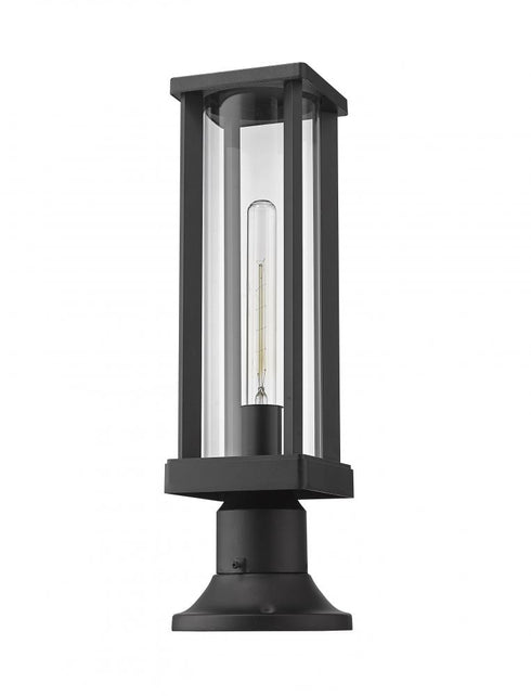 Z-Lite Glenwood 1 Light Outdoor Pier Mounted Fixture in Black Finish Model: 586PHMR-553PM-BK