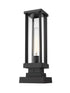Z-Lite Glenwood 1 Light Outdoor Pier Mounted Fixture in Black Finish Model: 586PHMS-SQPM-BK