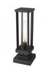 Z-Lite Glenwood 1 Light Outdoor Pier Mounted Fixture in Black Finish Model: 586PHMS-SQPM-BK