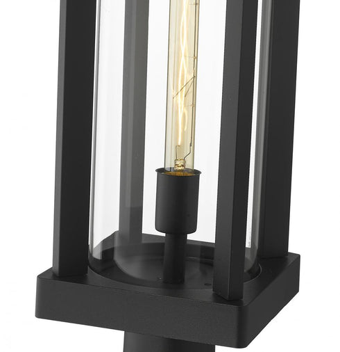 Z-Lite Glenwood 1 Light Outdoor Post Mount Fixture in Black Finish Model: 586PHBR-BK