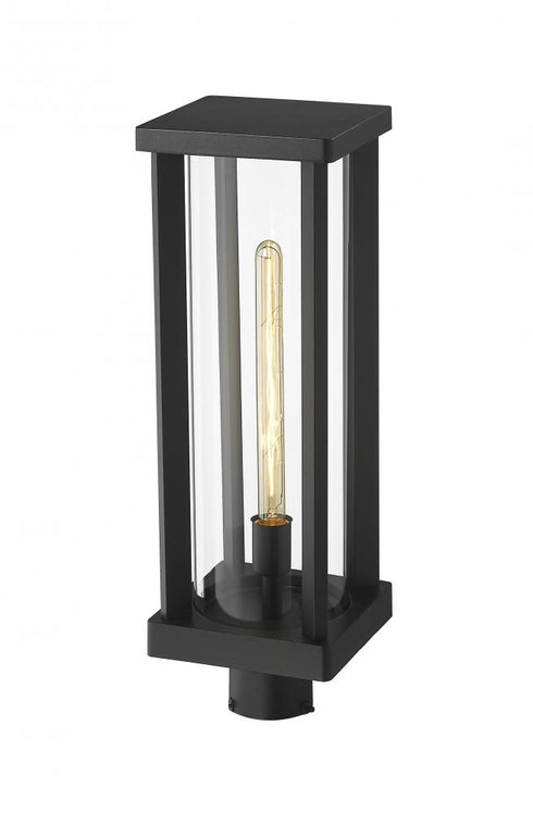 Z-Lite Glenwood 1 Light Outdoor Post Mount Fixture in Black Finish Model: 586PHBR-BK