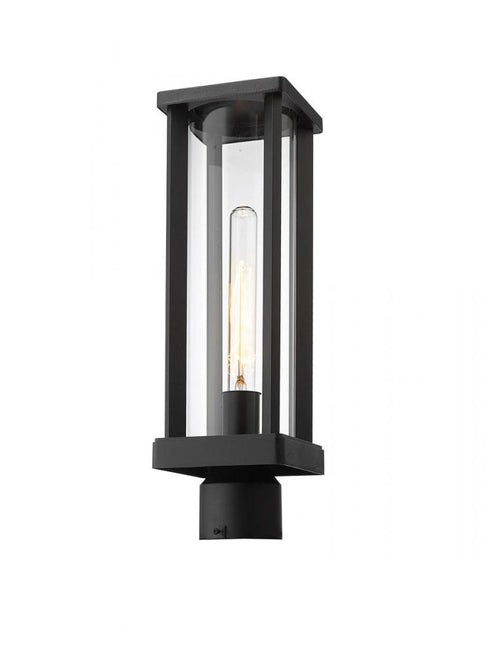 Z-Lite Glenwood 1 Light Outdoor Post Mount Fixture in Black Finish Model: 586PHMR-BK