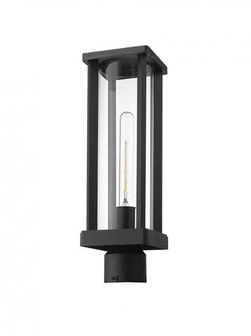 Z-Lite Glenwood 1 Light Outdoor Post Mount Fixture in Black Finish Model: 586PHMR-BK