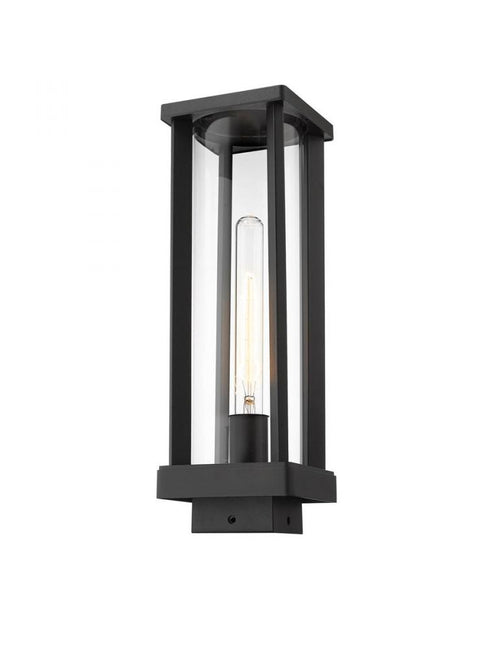Z-Lite Glenwood 1 Light Outdoor Post Mount Fixture in Black Finish Model: 586PHMS-BK