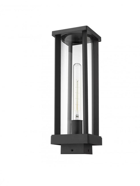 Z-Lite Glenwood 1 Light Outdoor Post Mount Fixture in Black Finish Model: 586PHMS-BK