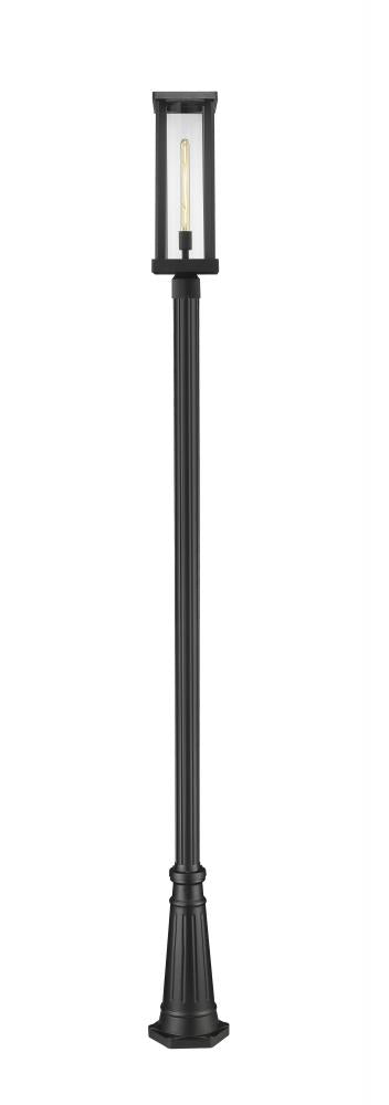 Z-Lite Glenwood 1 Light Outdoor Post Mounted Fixture in Black Finish Model: 586PHBR-519P-BK
