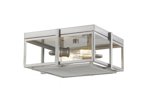 Z-Lite Halcyon 2 Light Flush Mount in Brushed Nickel Finish Model: 724F13-BN