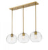 Z-Lite Harmony 3 Light Linear Chandelier in Olde Brass Finish Model: 486P10-3L-OBR