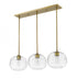 Z-Lite Harmony 3 Light Linear Chandelier in Olde Brass Finish Model: 486P10-3L-OBR