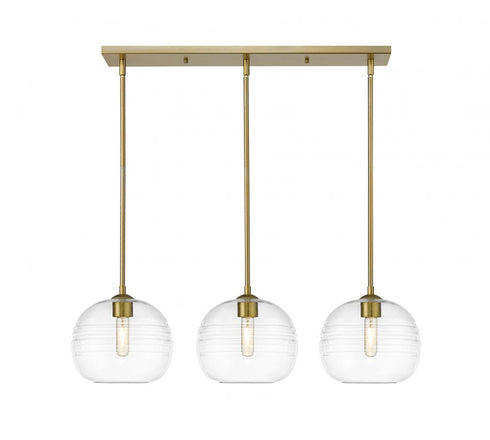 Z-Lite Harmony 3 Light Linear Chandelier in Olde Brass Finish Model: 486P10-3L-OBR
