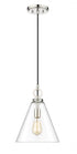 Z-Lite Harper 1 Light Pendant in Brushed Nickel Finish Model: 3034P11-BN