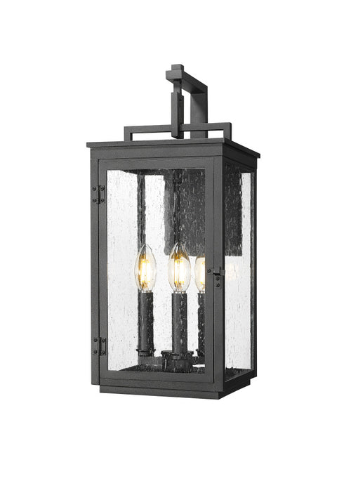 Z-Lite Hartwell 3 Light Outdoor Wall Light in Sand Black Finish Model: 5019M-BK
