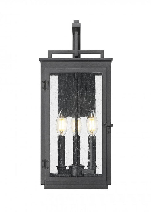 Z-Lite Hartwell 3 Light Outdoor Wall Light in Sand Black Finish Model: 5019M-BK