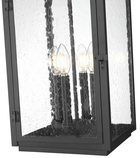Z-Lite Hartwell 4 Light Outdoor Chain Mount Ceiling Fixture in Sand Black Finish Model: 5019CHB-BK