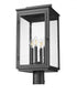Z-Lite Hartwell 4 Light Outdoor Post Mount Fixture in Sand Black Finish Model: 5019PHBR-BK