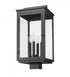 Z-Lite Hartwell 4 Light Outdoor Post Mount Fixture in Sand Black Finish Model: 5019PHBS-BK