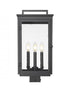 Z-Lite Hartwell 4 Light Outdoor Post Mount Fixture in Sand Black Finish Model: 5019PHBS-BK