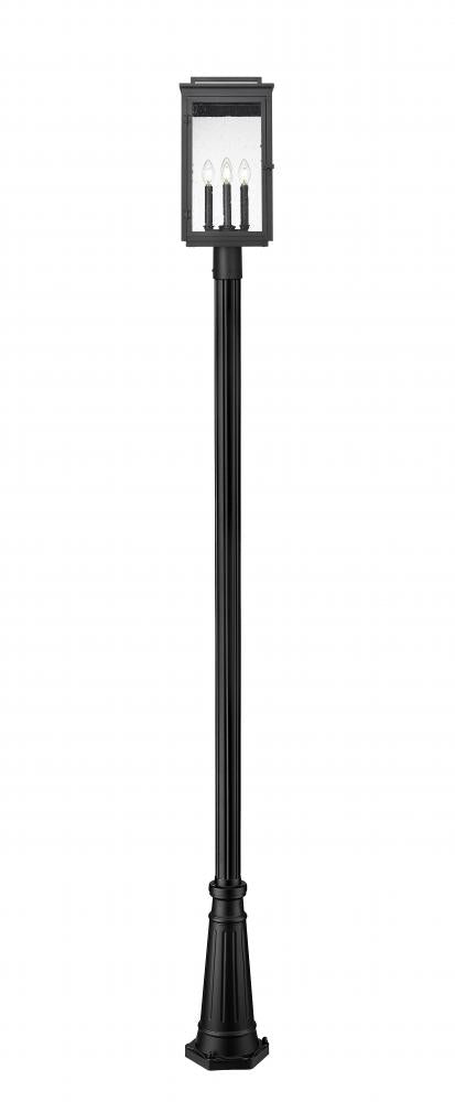 Z-Lite Hartwell 4 Light Outdoor Post Mounted Fixture in Sand Black Finish Model: 5019PHBR-519P-BK