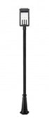 Z-Lite Hartwell 4 Light Outdoor Post Mounted Fixture in Sand Black Finish Model: 5019PHBR-519P-BK