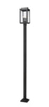 Z-Lite Hartwell 4 Light Outdoor Post Mounted Fixture in Sand Black Finish Model: 5019PHBS-536P-BK