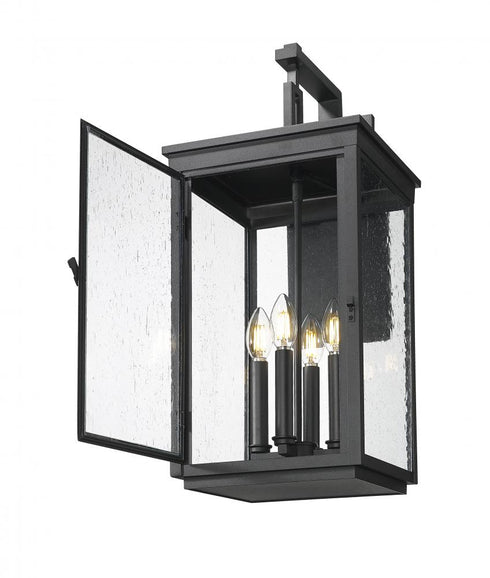 Z-Lite Hartwell 4 Light Outdoor Wall Light in Sand Black Finish Model: 5019B-BK