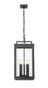 Z-Lite Hartwell 5 Light Outdoor Chain Mount Ceiling Fixture in Sand Black Finish Model: 5019CHXL-BK