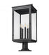 Z-Lite Hartwell 5 Light Outdoor Pier Mounted Fixture in Sand Black Finish Model: 5019PHXLR-533PM-BK