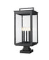 Z-Lite Hartwell 5 Light Outdoor Pier Mounted Fixture in Sand Black Finish Model: 5019PHXLS-SQPM-BK