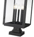 Z-Lite Hartwell 5 Light Outdoor Pier Mounted Fixture in Sand Black Finish Model: 5019PHXLS-SQPM-BK