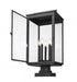Z-Lite Hartwell 5 Light Outdoor Pier Mounted Fixture in Sand Black Finish Model: 5019PHXLS-SQPM-BK