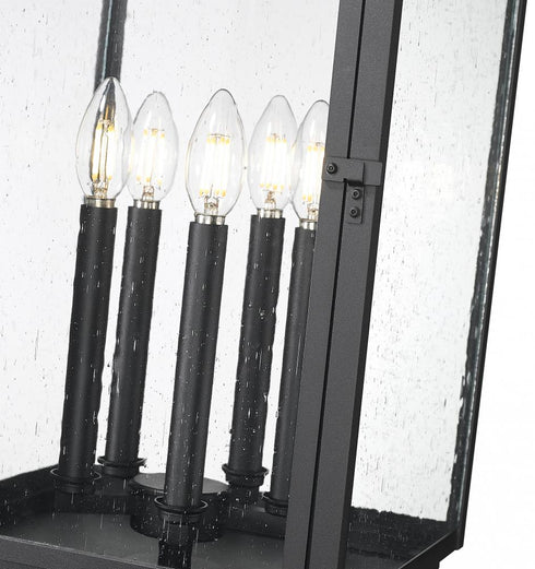 Z-Lite Hartwell 5 Light Outdoor Post Mount Fixture in Sand Black Finish Model: 5019PHXLR-BK