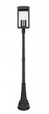 Z-Lite Hartwell 5 Light Outdoor Post Mounted Fixture in Sand Black Finish Model: 5019PHXLR-564P-BK