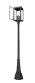 Z-Lite Hartwell 5 Light Outdoor Post Mounted Fixture in Sand Black Finish Model: 5019PHXLR-564P-BK