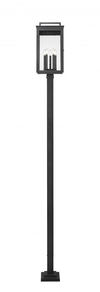Z-Lite Hartwell 5 Light Outdoor Post Mounted Fixture in Sand Black Finish Model: 5019PHXLS-536P-BK