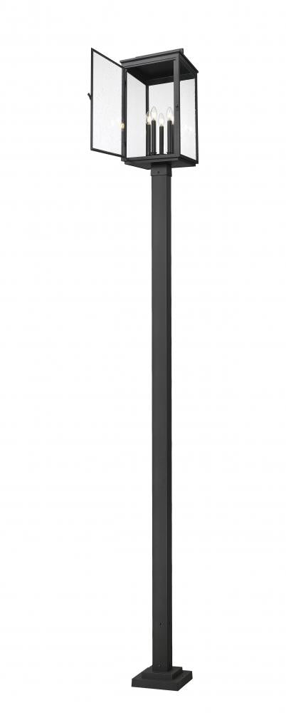 Z-Lite Hartwell 5 Light Outdoor Post Mounted Fixture in Sand Black Finish Model: 5019PHXLS-536P-BK