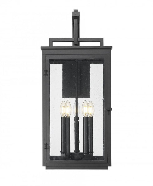 Z-Lite Hartwell 5 Light Outdoor Wall Light in Sand Black Finish Model: 5019XL-BK